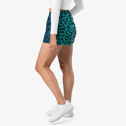 WAREHOUSE Recycled Breathy Shorts "Frankencheetah" Blue/Teal