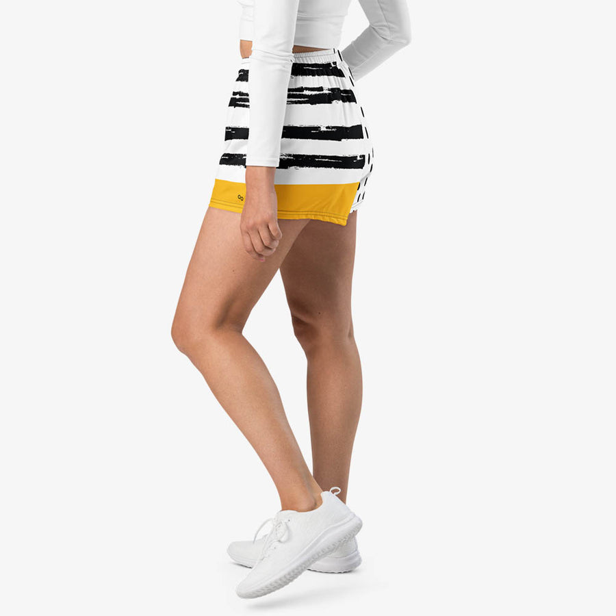 Recycled Breathy Shorts "Dots&Stripes" Yellow