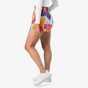 WAREHOUSE Recycled Breathy Shorts "Flower Splash" Red/Yellow/Blue
