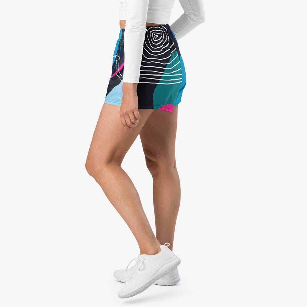 WAREHOUSE Recycled Breathy Shorts "Modernist" Blue/pink
