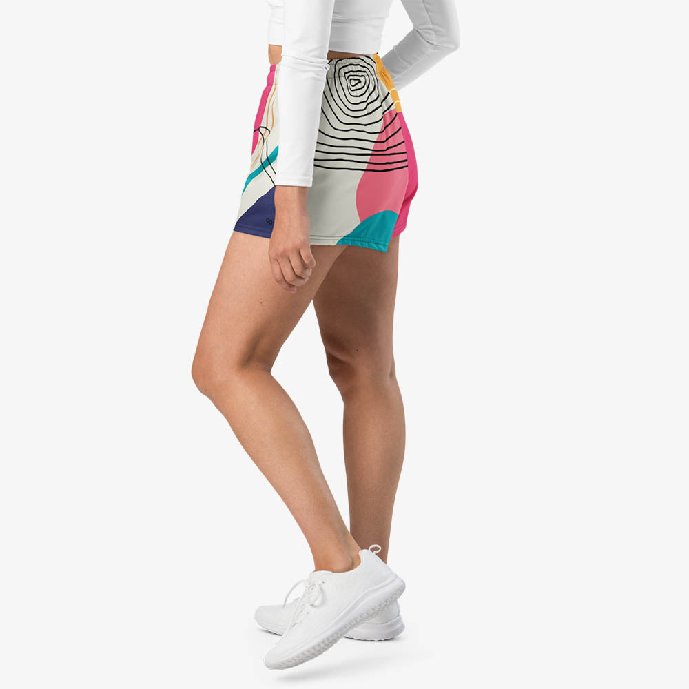 Modernist Breathy Shorts – Fuchsia/Turquoise