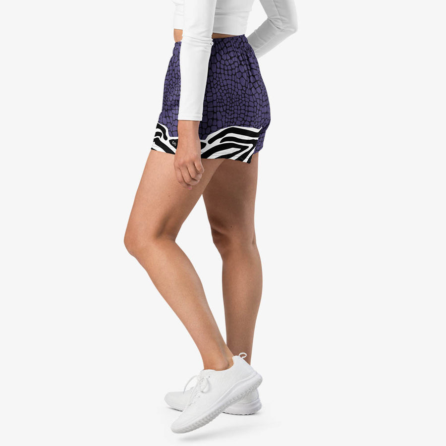 Recycled Breathy Shorts "CrocoZebra" Purple