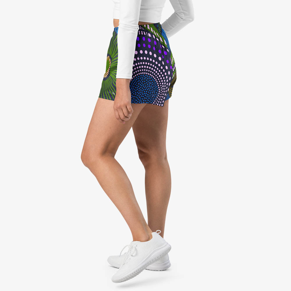 Ethno Pop Breathy Shorts – Blue/Green