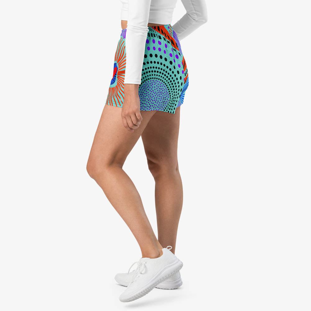 Ethno Pop Breathy Shorts – Turquoise/Red