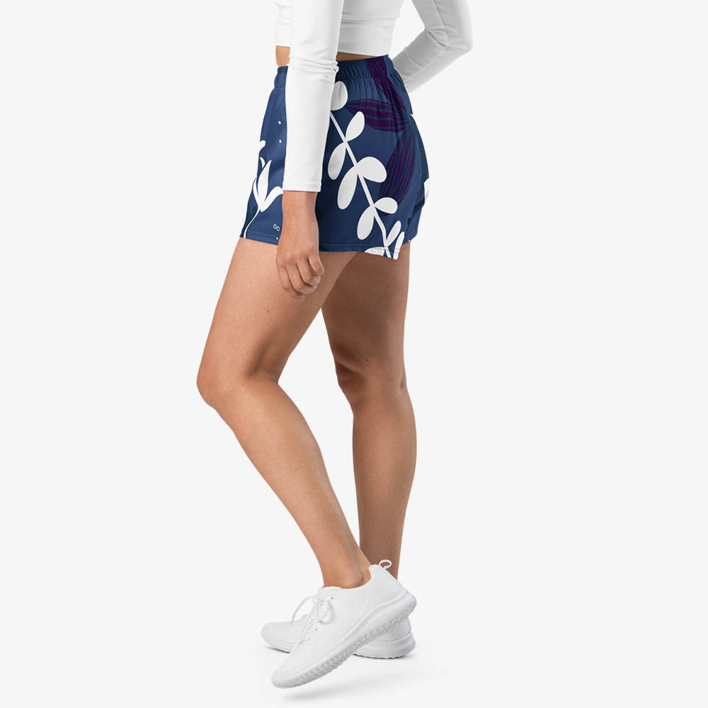 WAREHOUSE Recycled Breathy Shorts "Night Garden" Blue/White