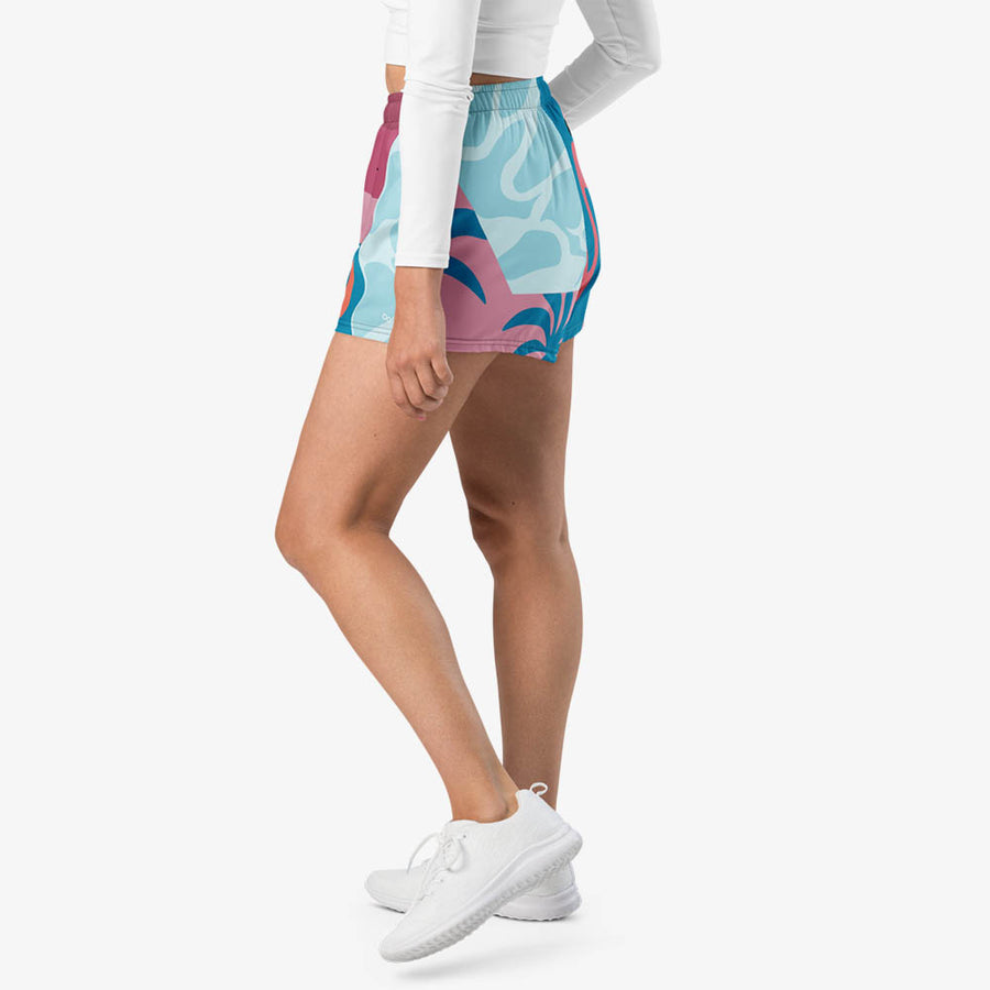 Recycled Breathy Shorts "Flamingo" Azure/Pink