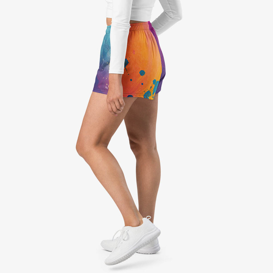 Recycled Breathy Shorts "Cosmic Splash" Orange/Purple/Pink