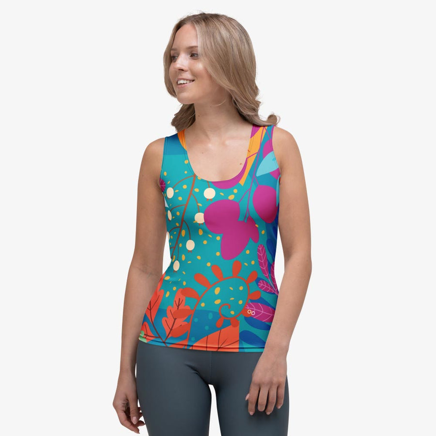 Flex Vest "Petal Party" Turquoise/Fuchsia