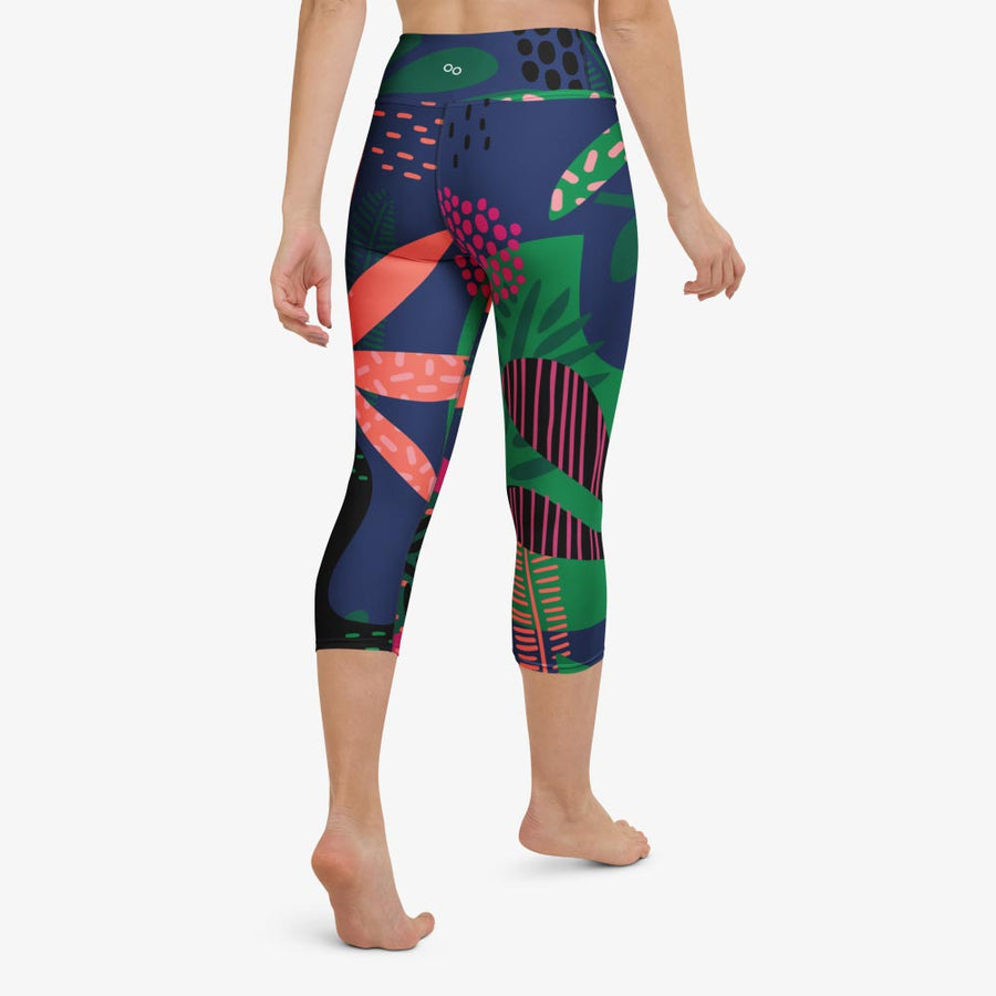 Floral Capri "Floral Funk" (Blue, Green, Coral)