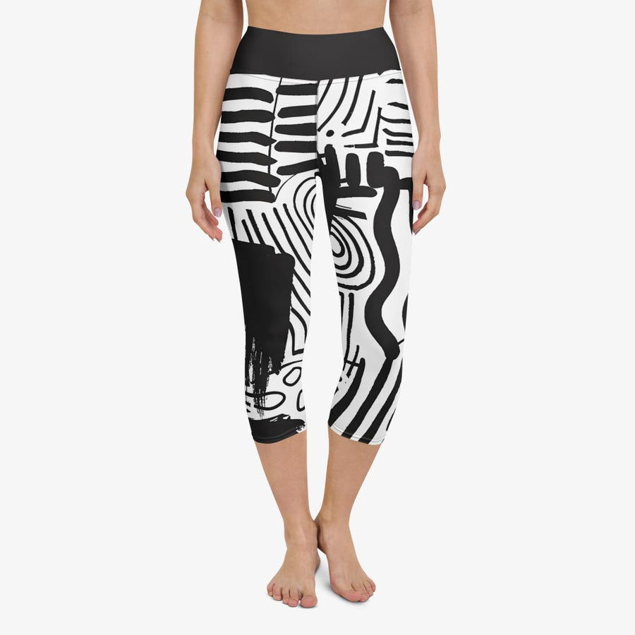 Printed Capris "Black and Wow" Black/White