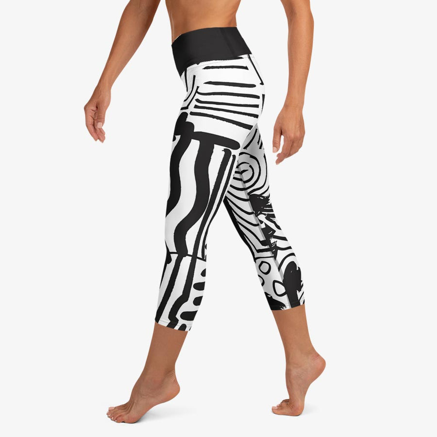 Printed Capris "Black and Wow" Black/White