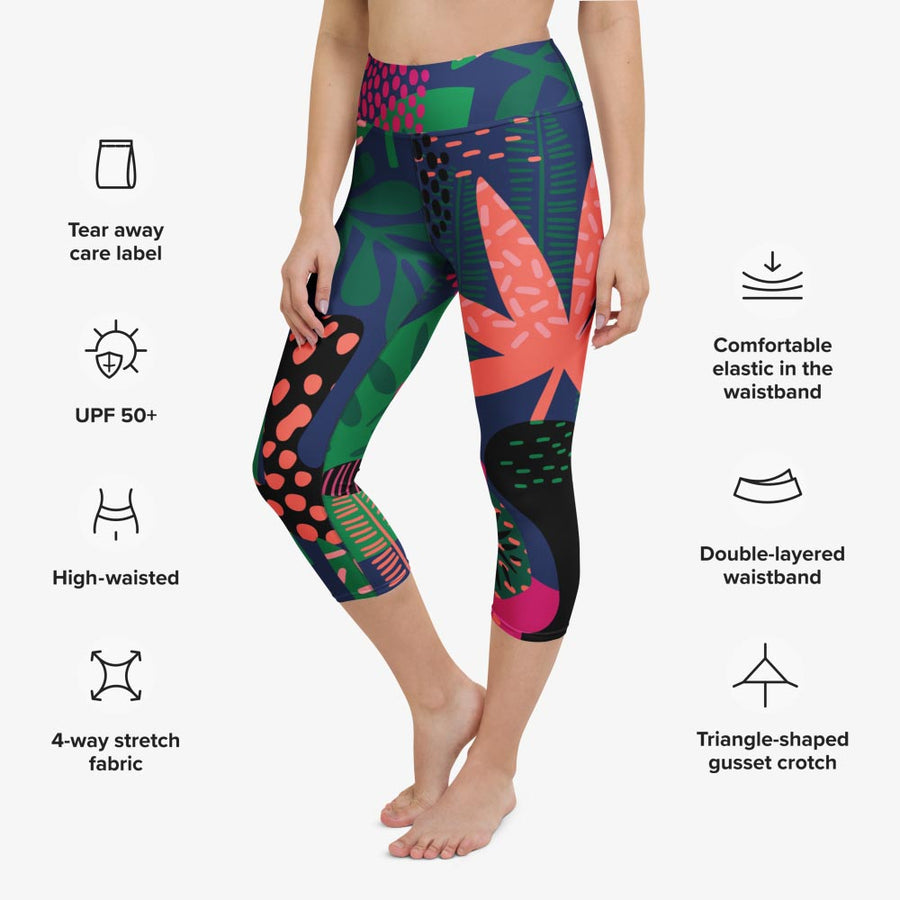 Floral Capri "Floral Funk" (Blue, Green, Coral)