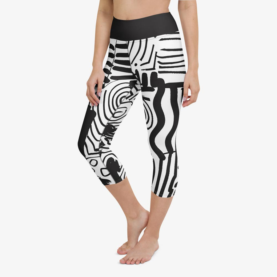 Printed Capris "Black and Wow" Black/White