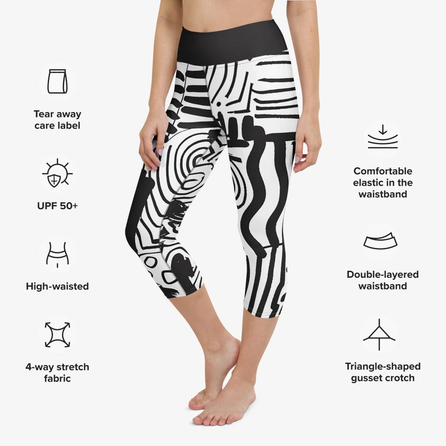 Printed Capris "Black and Wow" Black/White