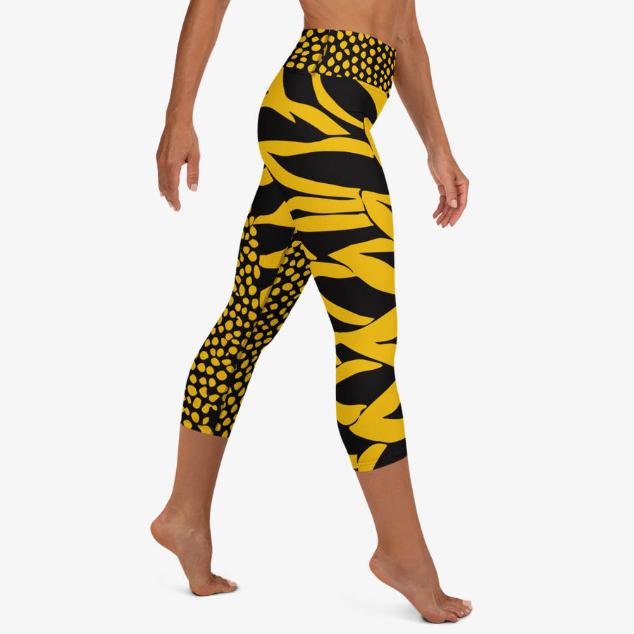 Floral Capri "Funflower" Yellow / Black