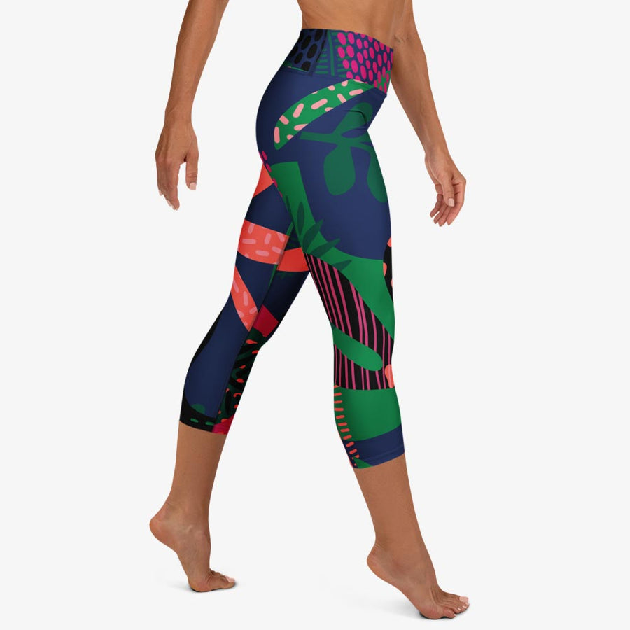 Floral Capri "Floral Funk" (Blue, Green, Coral)