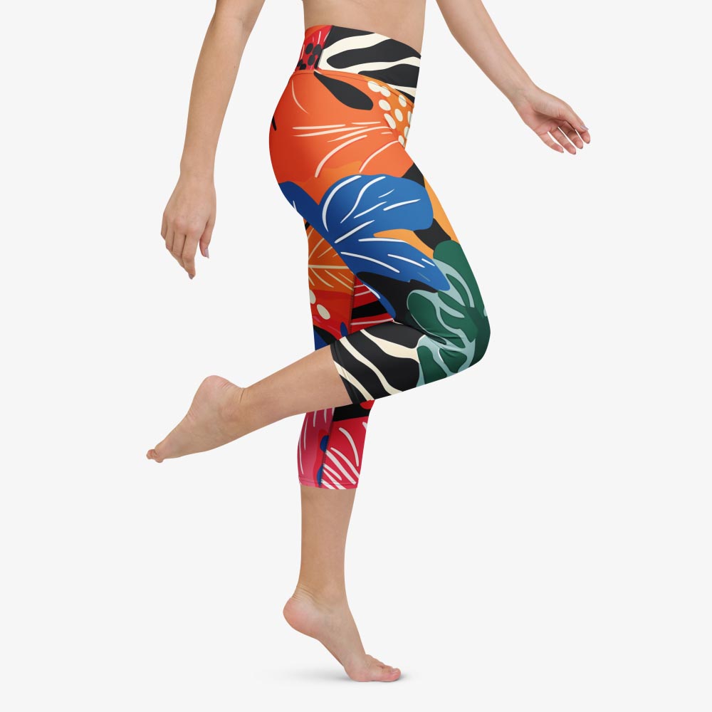 Stripes & Petals Capris