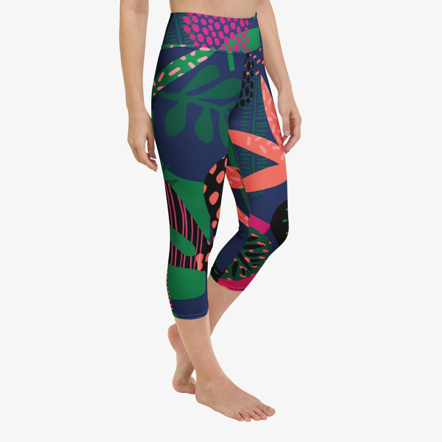 Floral Capri "Floral Funk" (Blue, Green, Coral)