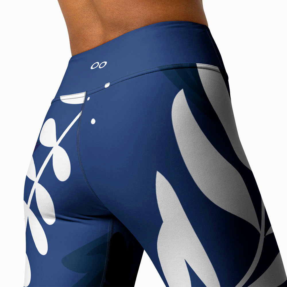 Night Garden Leggings – Blue/White