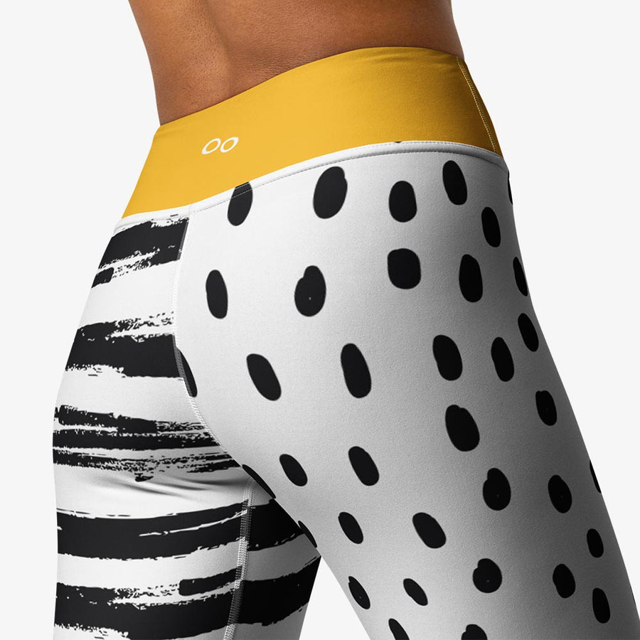 Printed Capris "Dots&Stripes" Yellow