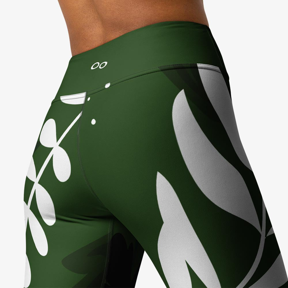 Night Garden Leggings – Green/White