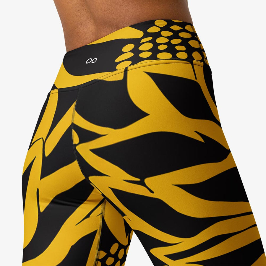 Floral Capri "Funflower" Yellow / Black