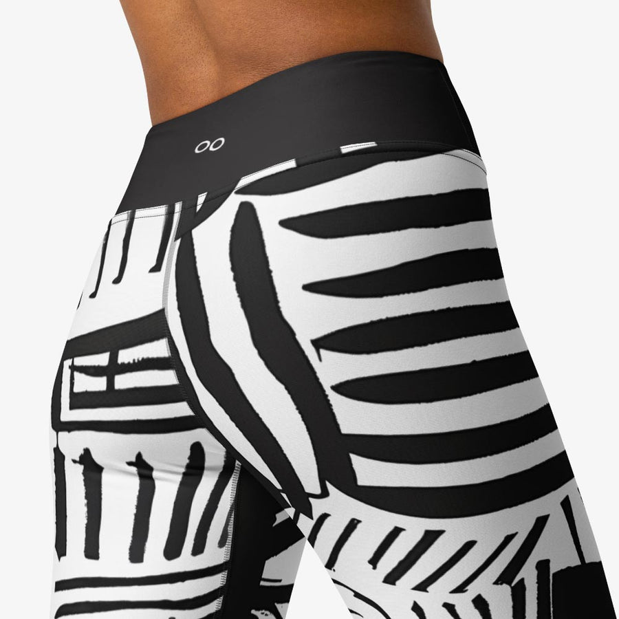 Printed Leggings "Black and Wow" Black/White