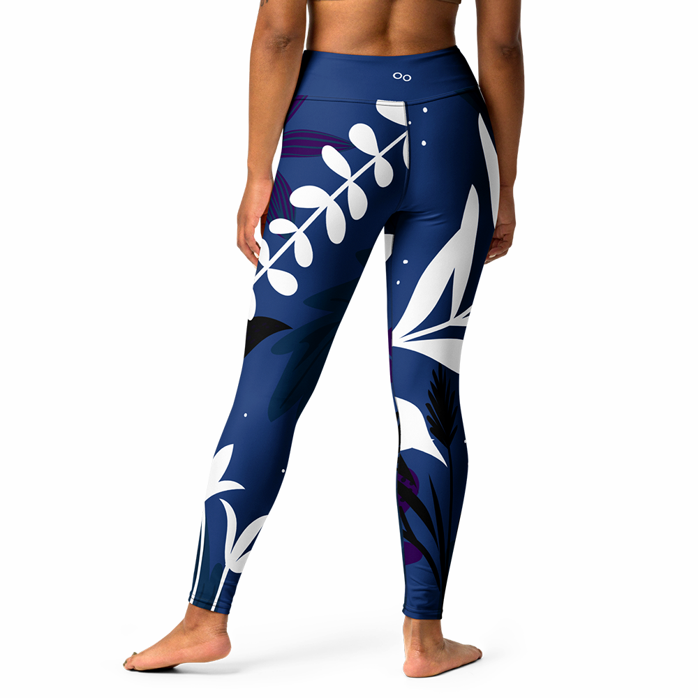 Night Garden Leggings – Blue/White