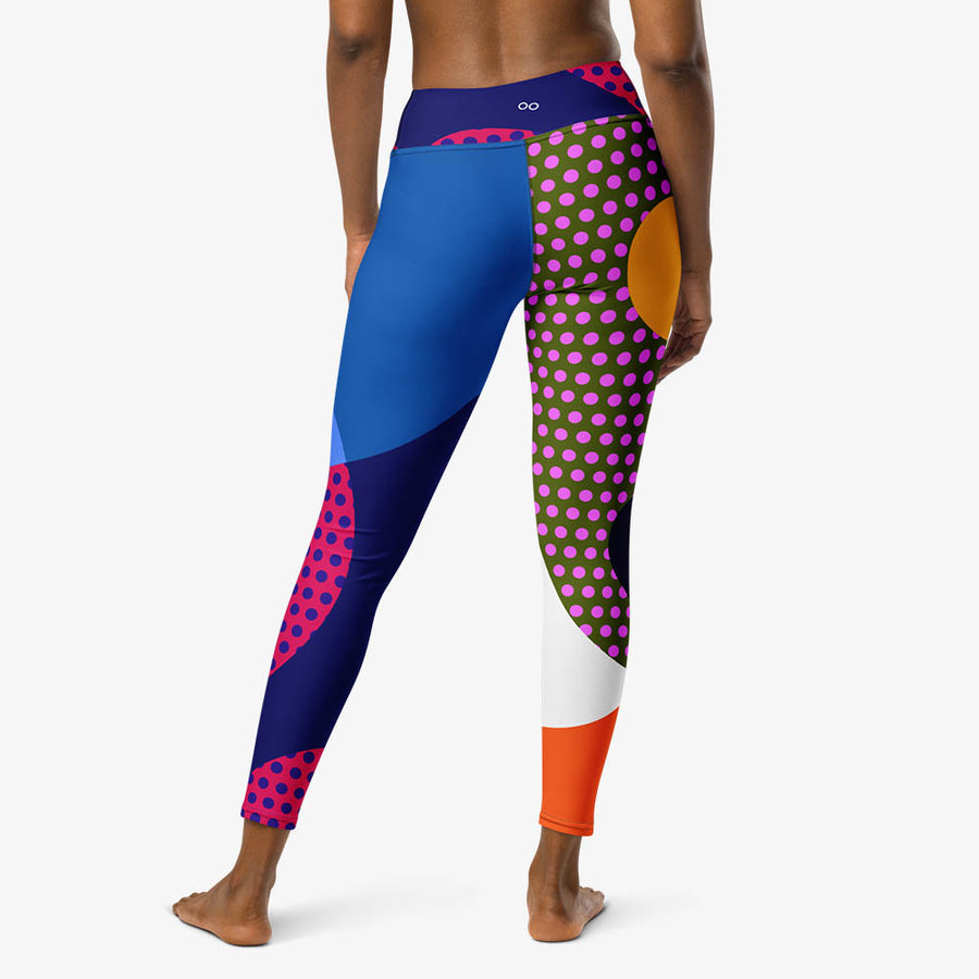 Printed Leggings "Polkalicious" Red/Yellow/Blue