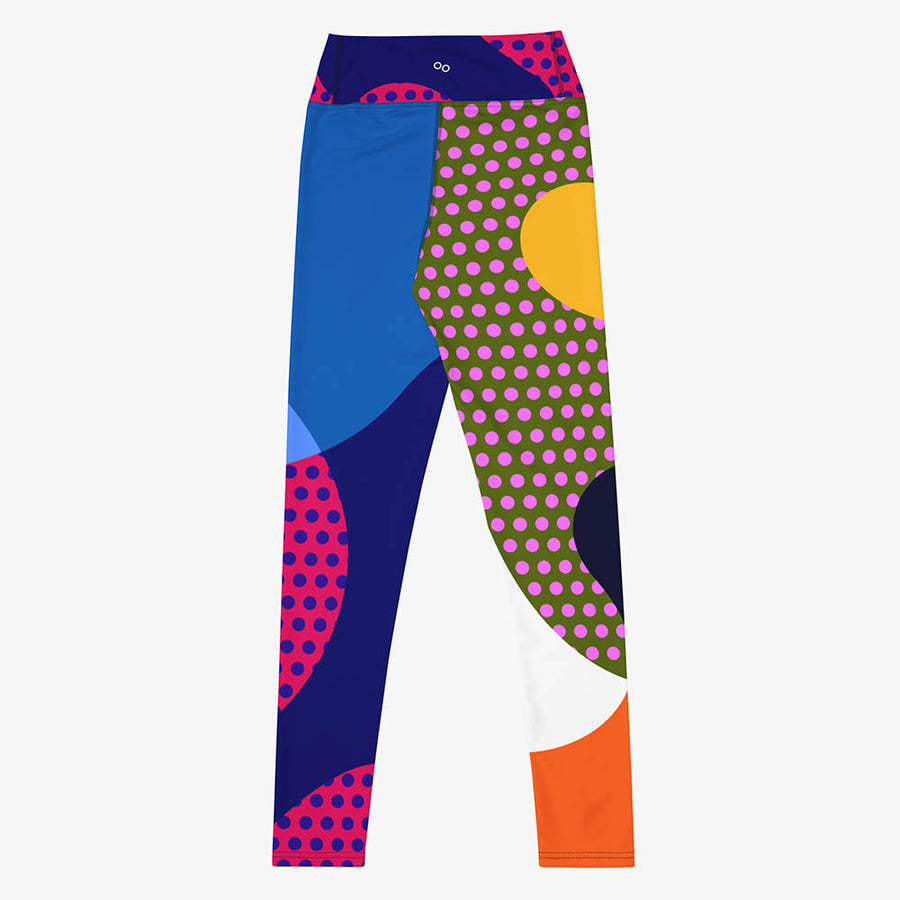 Printed Leggings "Polkalicious" Red/Yellow/Blue