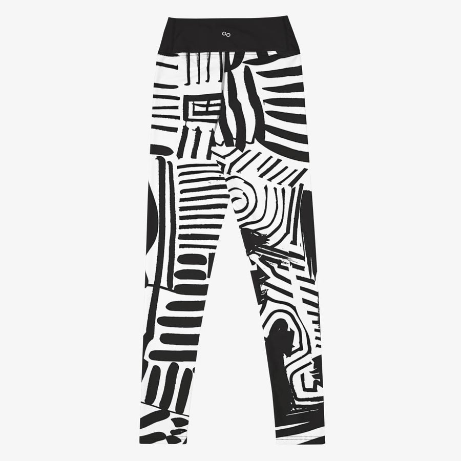 Printed Leggings "Black and Wow" Black/White
