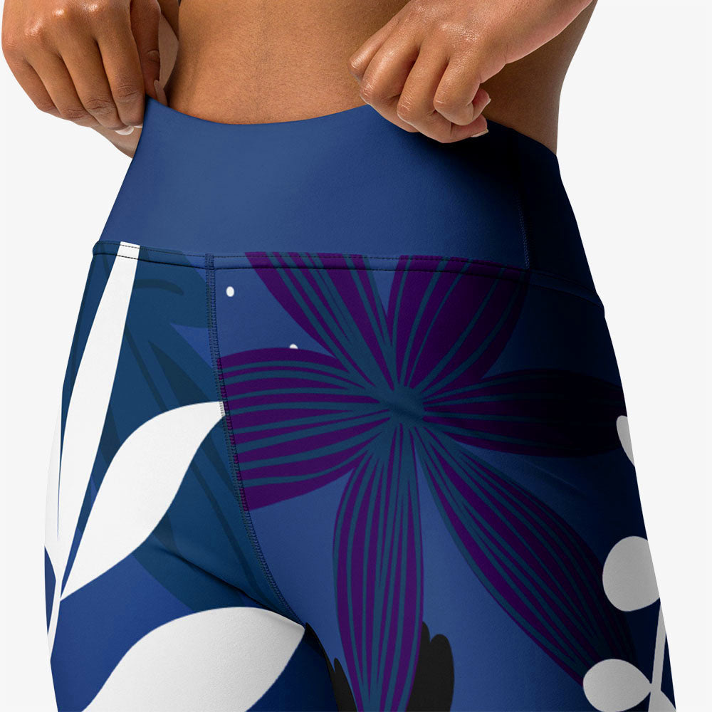 Night Garden Leggings – Blue/White
