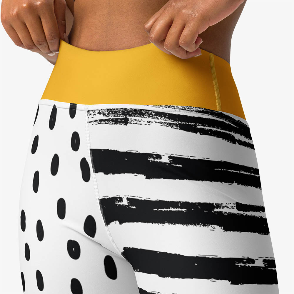 Dots & Stripes Leggings – Yellow