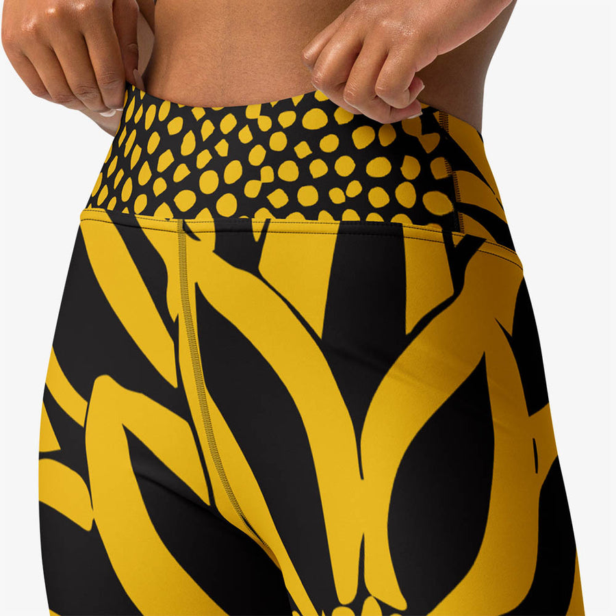 Floral Capri "Funflower" Yellow / Black