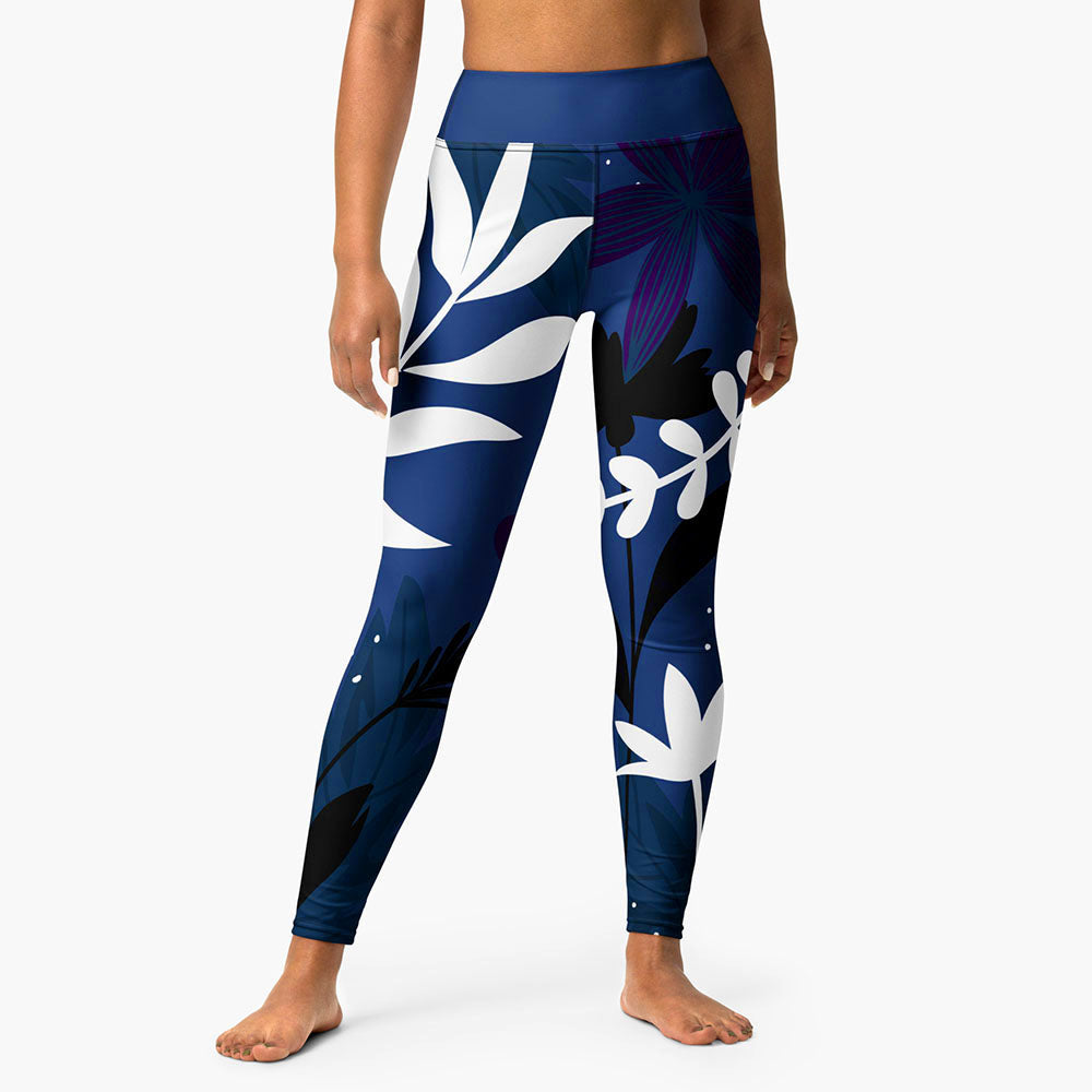 Night Garden Leggings – Blue/White