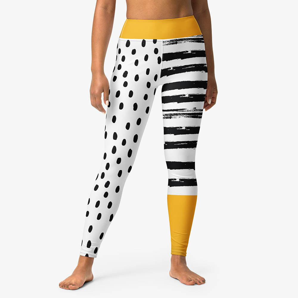 Dots & Stripes Leggings – Yellow
