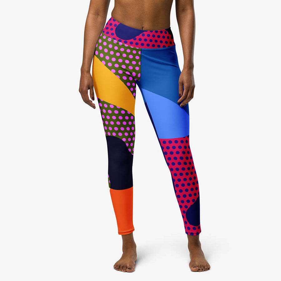 Printed Leggings "Polkalicious" Red/Yellow/Blue