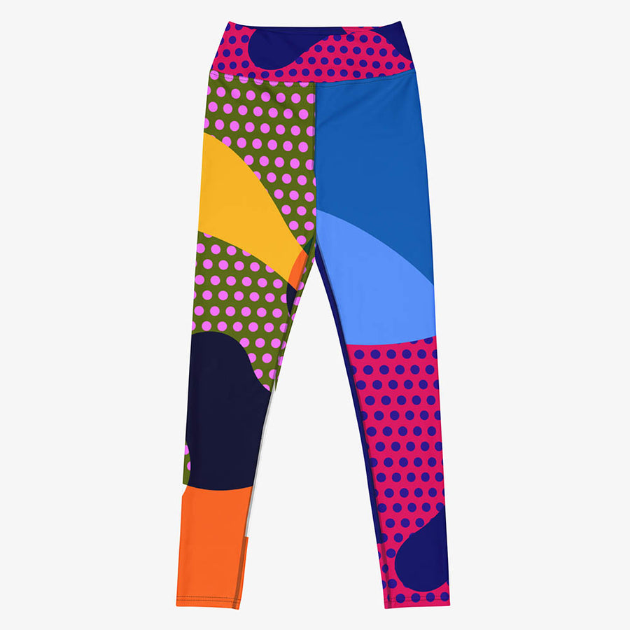 Printed Leggings "Polkalicious" Red/Yellow/Blue