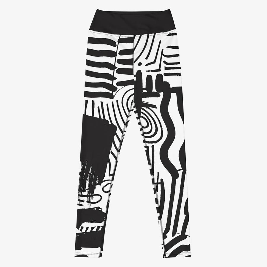 Printed Leggings "Black and Wow" Black/White