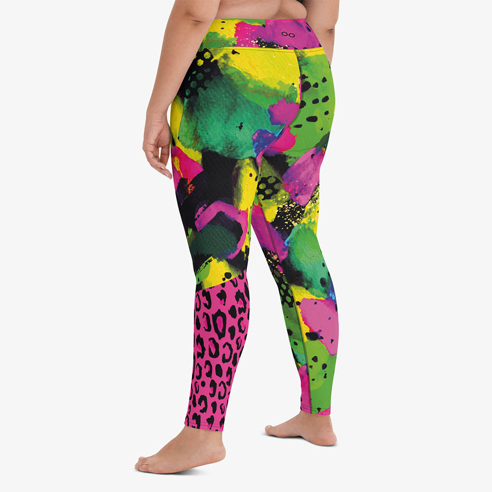 Wild Canvas Leggings – Green/Pink/Yellow