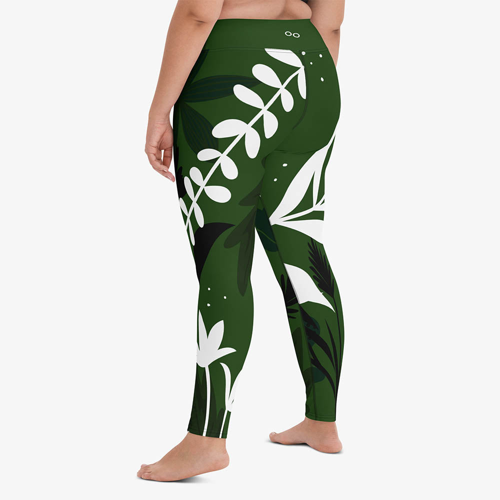Night Garden Leggings – Green/White