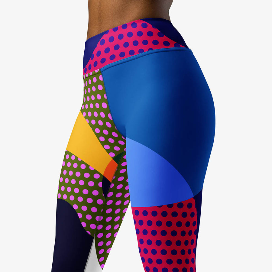 Printed Leggings "Polkalicious" Red/Yellow/Blue