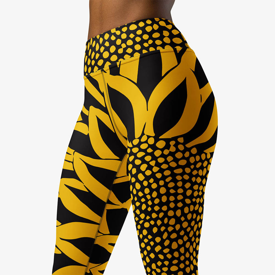 Floral Capri "Funflower" Yellow / Black