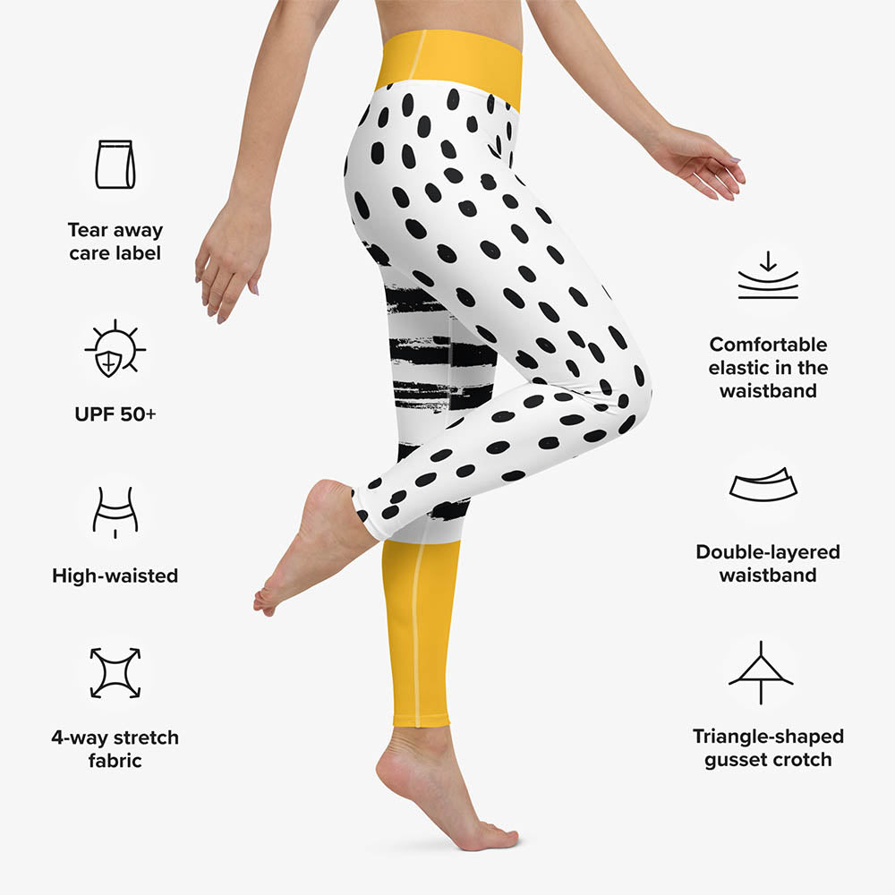 Dots & Stripes Leggings – Yellow