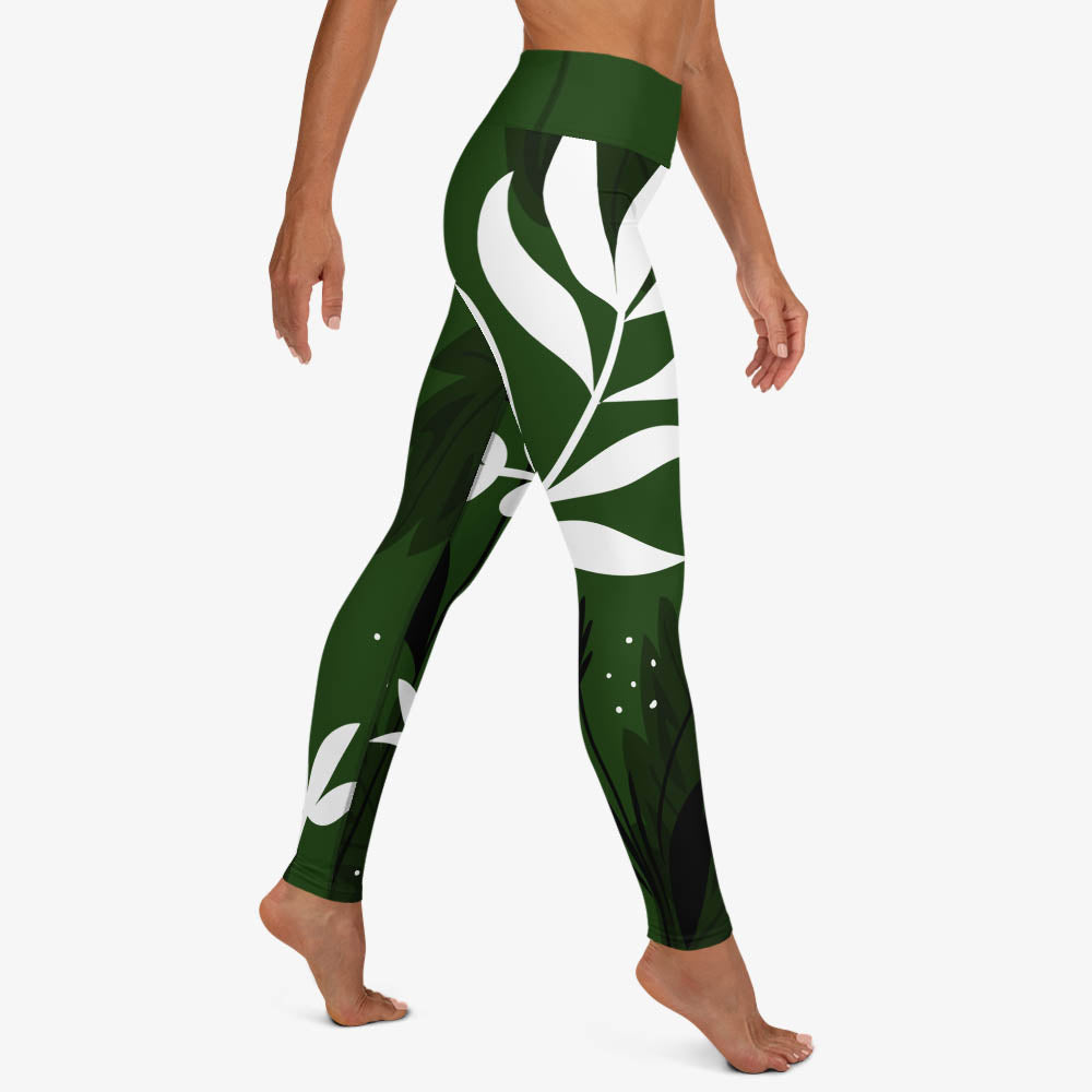 Night Garden Leggings – Green/White