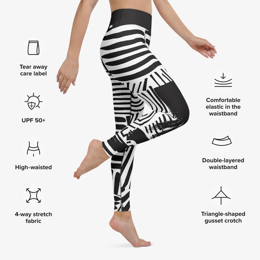 Printed Leggings "Black and Wow" Black/White
