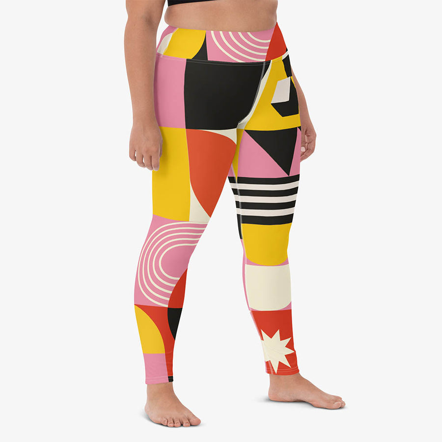 Printed Leggings "Design Delight" Orange/Yellow/Pink