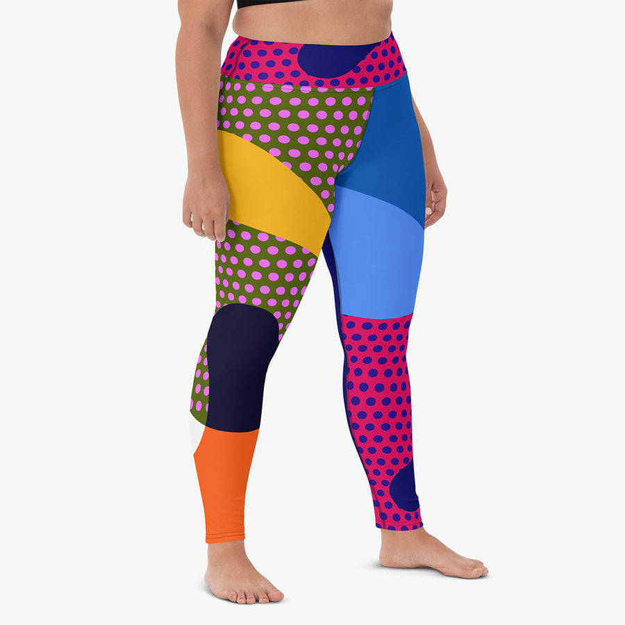 Printed Leggings "Polkalicious" Red/Yellow/Blue