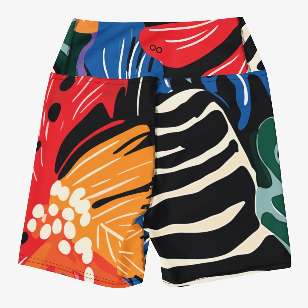 Stripes & Petals Yoga Shorts
