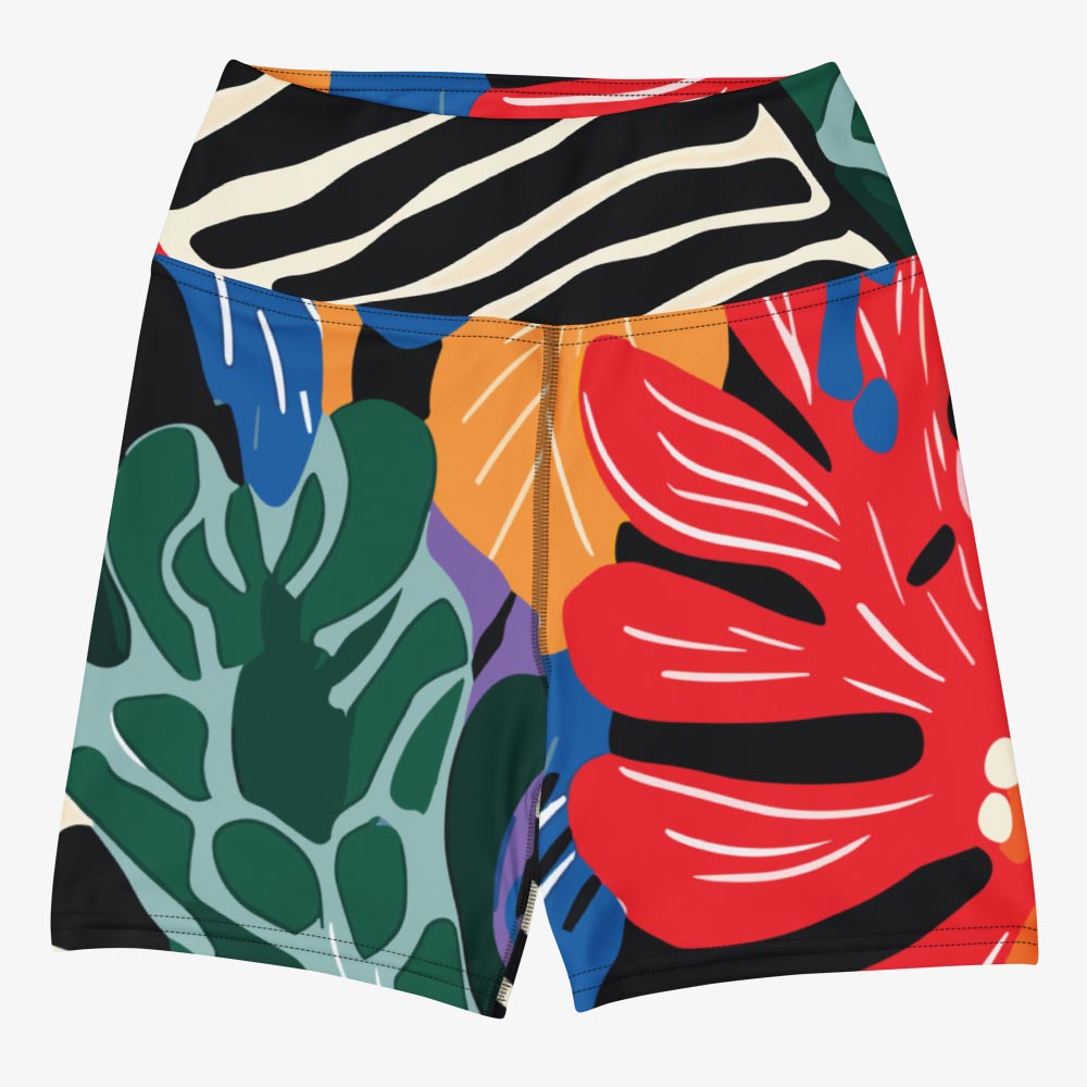 Stripes & Petals Yoga Shorts